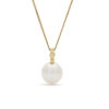 Scarlett parelhanger met ketting, geelgoud, zoetwaterparel