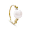 Selena parelring, geelgoud, diamant