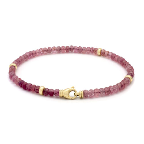 Armband, geelgoud, rode spinel