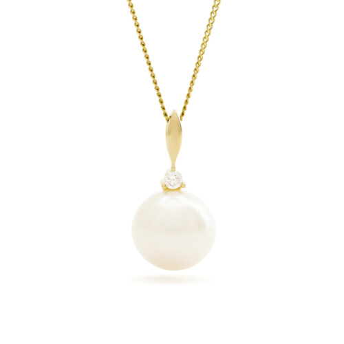Spencer hanger met ketting, geelgoud, diamant
