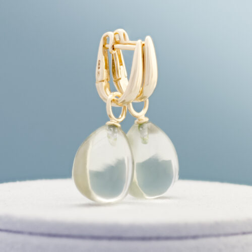 Creolen oorhangers, Onna geelgoud, Prasioliet