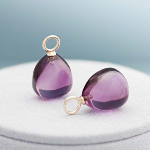 Aanhangers voor creolen, Paula geelgoud, Amethist