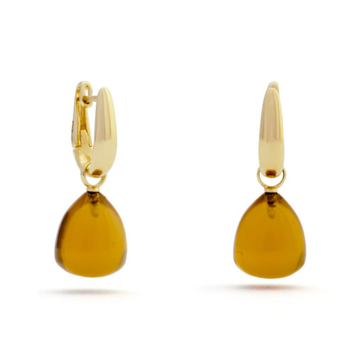 Creolen oorhangers, Onna geelgoud, Citrien