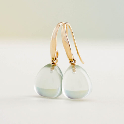 Parker oorhangers, geelgoud, prasioliet